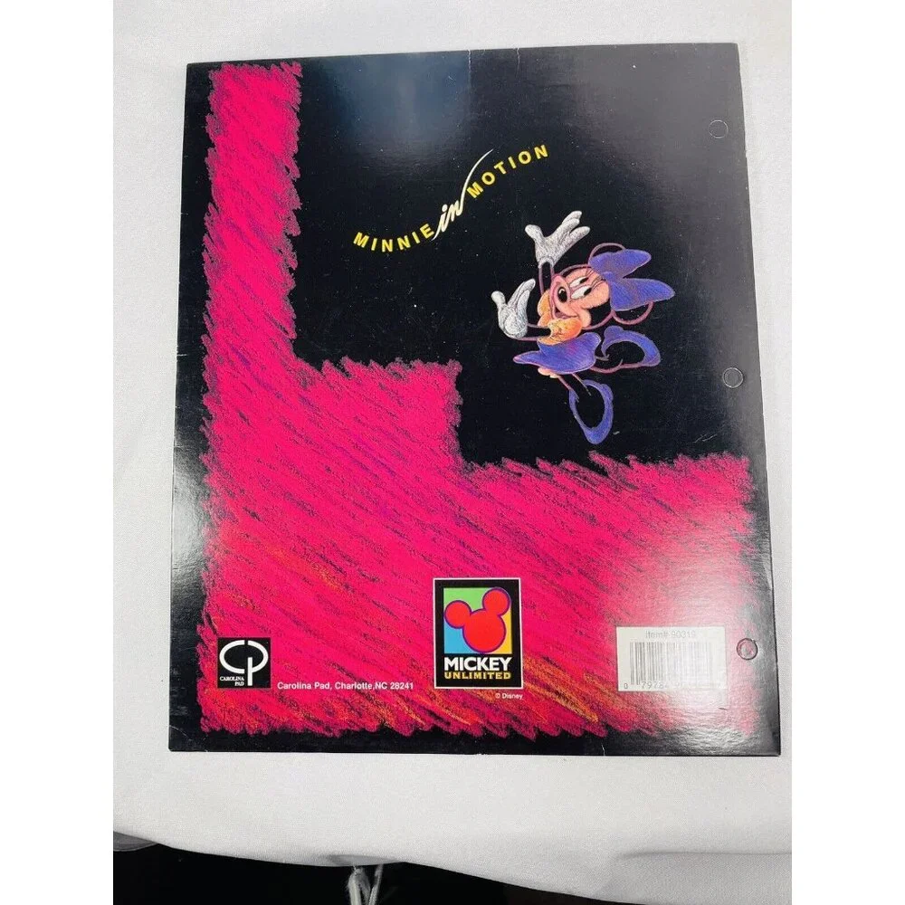 Disney Minnie Mouse 3 Ring Folders For Binder Minnie in Motion Vintage Unpunched